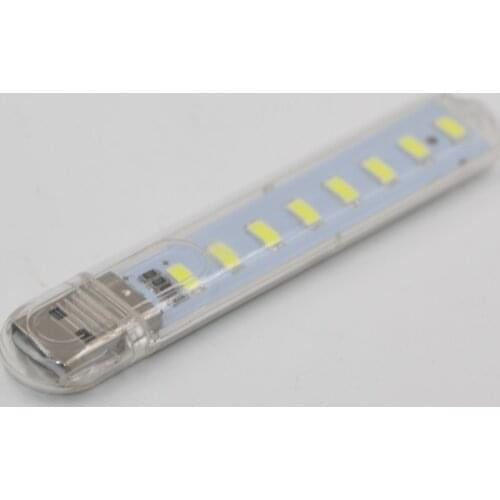 Mini 5V USB LED Book Night Light 8LEDs 4W Camping Lamp Reading Bulb For Laptop PC Computer Notebook Mobile Power Bank Charger