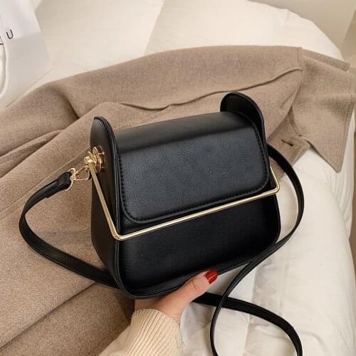 Metal handle Mini PU Leather Crossbody Bags for Women 2021 Fashion Trend Handbag Womens Branded Trending Shoulder Totes