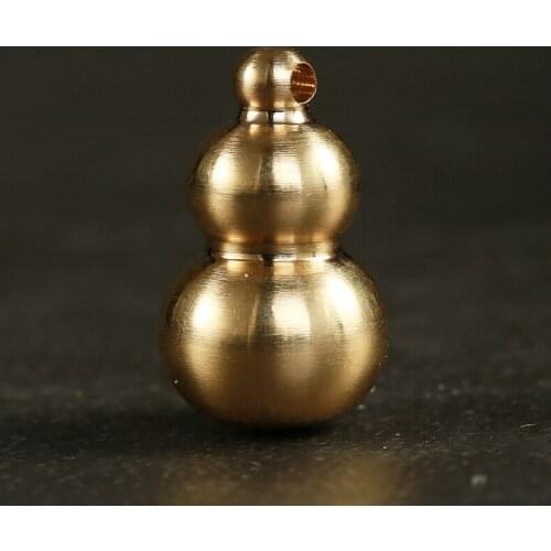 Mini Brass gourd pendant statue craft DIY key chain ornament Miniature sculpture home decoration a0277
