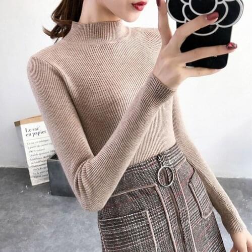 Fashion Slim Turtleneck Warm Female Sweaters 2020 Autumn Winter Women Pullovers Sweater Knitted Korean Elasticity Casual Jumpe