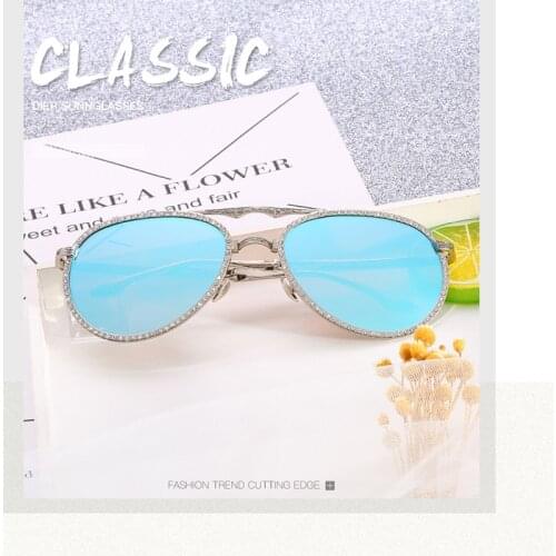 Fashion Crystal Oval Sunglasses Women Female Sun Glasses For Girl Luxury Ladies Shades Oculos De Sol Stone Glasses Frame 66318J