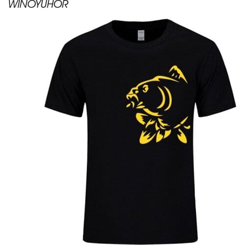 Carp Fish T-Shirt Mens 2020 New Summer Cool Short Sleeve T Shirt Casual Cotton Tees Tops Fishinger Fisherman Gift Tshirt