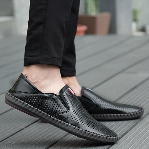 Mens Summer Casual Leather shoes Male Mocassins Microfiber loafers Slip-on soft comfortable dress shoes Blue