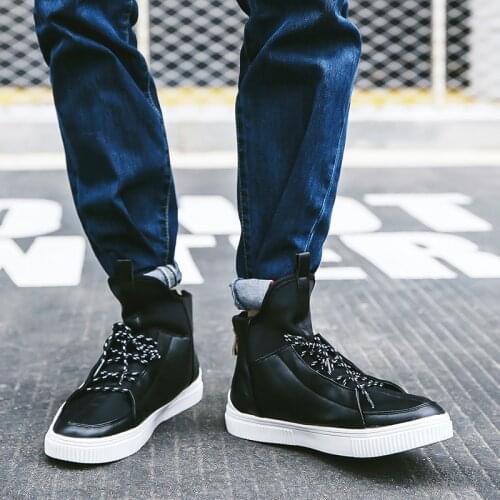 Man black informales Casual male causal 39 leisure casual slip on zapatos hot sport sapato shoe 2020 leather Mens High hightop
