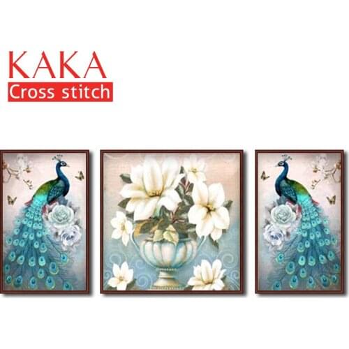 Cross stitch kits,Embroidery needlework sets,DMC 11CT canvas with printed pattern for Home Decor Painting,Animals Full CKA0057