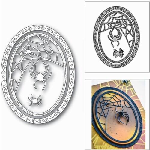New Halloween Spider Web Double Oval 2020 Metal Cutting Dies for DIY Scrapbooking and Card Making Decor Embossing Craft No Stamp