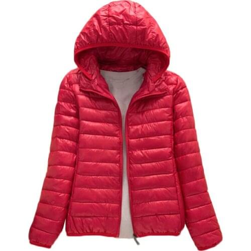 New Autumn Winter Lightweight Down Cotton Jacket Women Coat Solid Hooded Short Jacket Slim Plus Size 3XL Ladies Jacket Outerwear