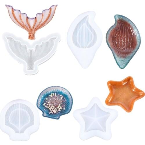 Mermaid Tail Starfish Scallop Conch Silicone Mold Ocean Marine Life Jewelry Making Tools Craft Decoration