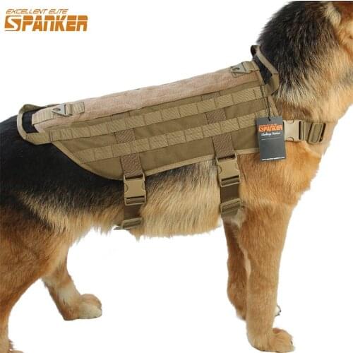 EXCELLENT ELITE SPANKER SPANKER Tactical Dog Tranning Vest Molle Harness Hunting Dog Clothes Military Nylon Training Vest