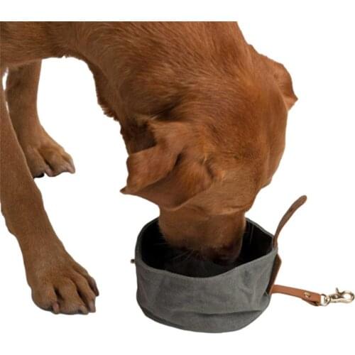 Pet Dog Water Canvas Feeder Bowl Portable Water Food Canvas Pets Outdoor Travel Waterproof Foldable Canvas Water Bowl For Dog