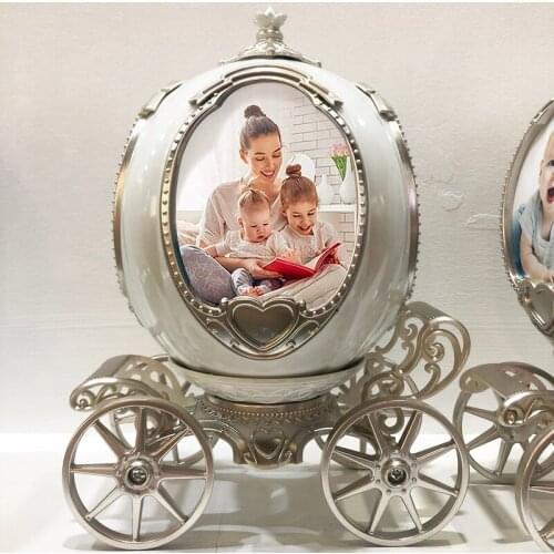 Personalized pumpkin Car Music Box Picture Frame Photo Frame Decorative Desk-Top Rotating Picture Display Custom 4 Photo frame