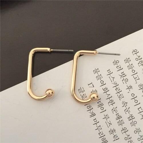 Casual Simple Basic Hook Stud Earrings For Women Girl Men Unisex Daily Modern Fashion Jewelery