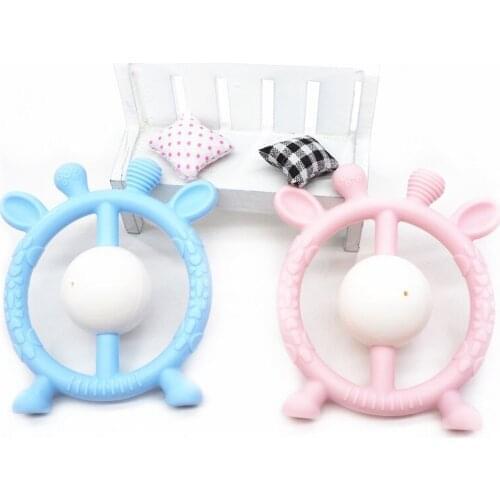 Chengkai 10PCS Giraffe Silicone Rattles Teether DIY Infant Baby Nursing Teething Jewelry Fawn Animal Toy