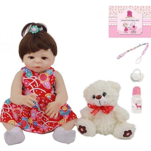 18Inch Realistic Baby Bebe Reborn Doll For Girl 48CM Pure Handmade Silicone Full Body Babies Doll Toy Kid Gifts Bedtime Playmate