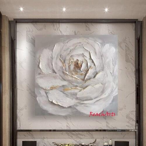Luxury Canvas Painting Wall Art Picture Quote Modern Floral Interior Decoration For Livingroom Square Acrylic Hot Sale