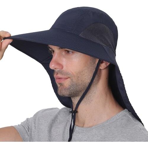 Wide Brim Unisex Sun Hat Fishing Cap with Neck Flap for Travel Camping Hiking Boating fishing cap Carp Fishing Pesca