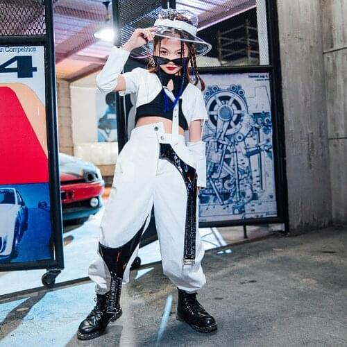Hip Hop Dance Wear For Kids Cheerleader Costume Designer Clothes Jazz Dancer Outfit Teenage Girls Clothing Korean Clothes DL7230
