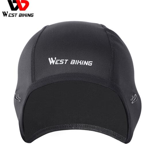 WEST BIKING Winter Fleece Bicycle Caps Windproof Thermal Helmet Liner Men Women Bike Hats Outdoor Running Skiing Cycling Caps
