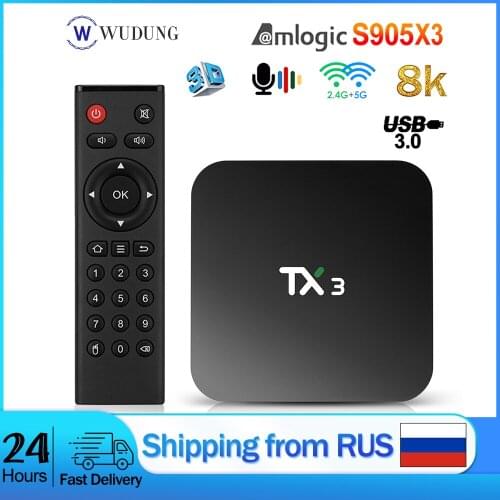 Android 9.0 Smart TV BOX Tanix TX3 Amlogic S905X3 8K Set Top Box 4GB RAM 32GB 64GB ROM 2.4G/5GHz Dual Wifi BT H.265 Media Player