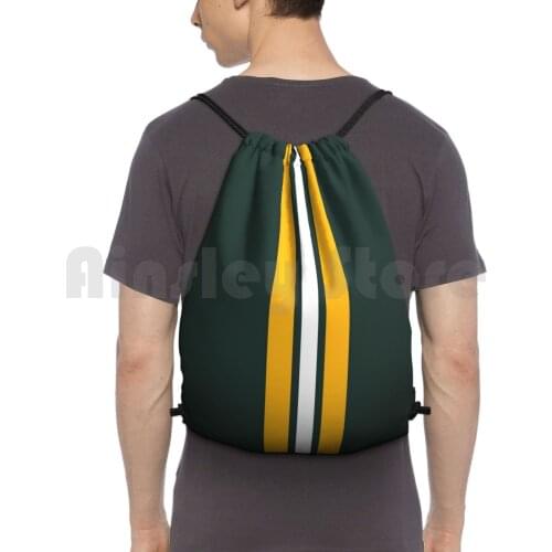 Green Bay Football Backpack Drawstring Bags Gym Bag Waterproof Green Bay State Green Bay Football Yellow Sports Team