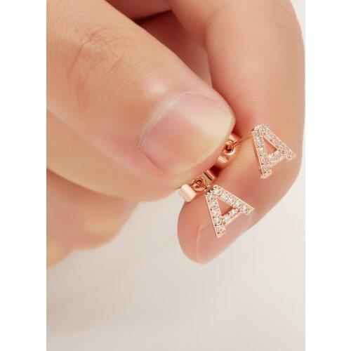 1 Pair Luxury 26 Letters Stud Earrings for Women AAA Zircon Alphabet Stud 3-Color Piercing High Grade Jewelry 2021 New Trendy
