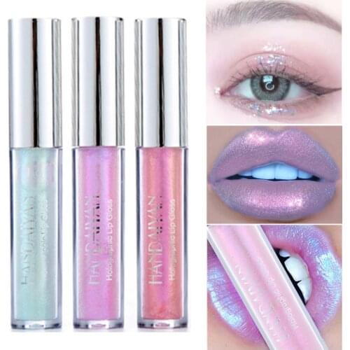 Liquid Crystal Glow Lip Gloss Laser Holographic Lip Tattoo Lipstick Mermaid Pigment Glitter Lipgloss Lip Plumper Gloss Makeup