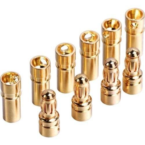 10 Pairs/lot 3.5mm Gold Plated Male Female Bullet Banana Connector Plug For ESC Battery Motor