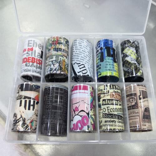 10 Roll/Box Nail Foil Sticker Decal Nail Art Transfer Foils Designer Marble Nail Decoration Tools Sliders Wraps Manicure