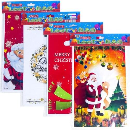 10pcs/lot Christmas Candy Gift Bag New Year Disposable Tote Bag Snack Cookies Packet Christmas Home Decoration