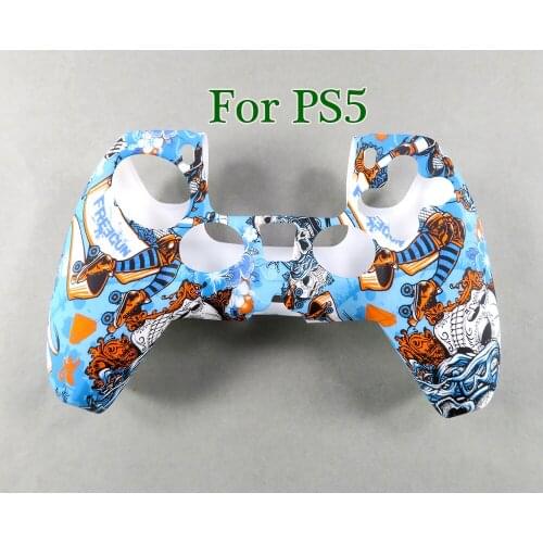 10pcs New Colorful Non slip Sleeve Cover for PlayStation 5 Silicone Case for Sony PS5 Controller Protection Water transfer