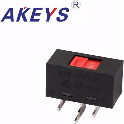 10PCS T85-IE3-A33 Change slide switch 230V-115V side insert 3 pin slide switch with iron frame