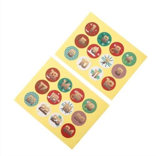 1200pcs wholesale Number stickers Merry christmas Round sealing sticker holiday cards decoration diy card 33MM