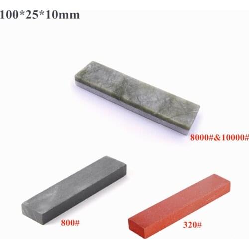 3Pcs 800/320/8000&10000# Grit Double-sided Natural White Agate&Natural Emerald Ruby Sharpening Oil Stone Boron Carbide Whetstone
