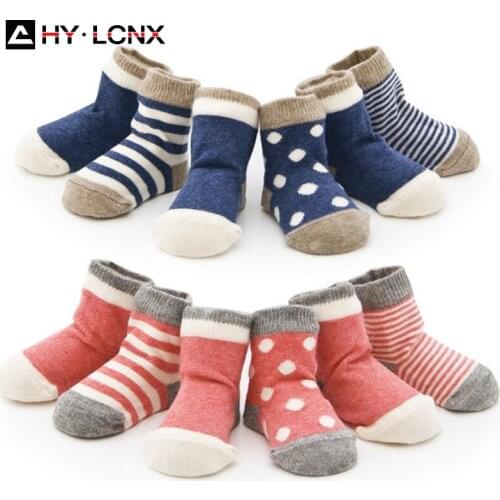 4 Paris/Lot Fashion Spring Autumn Newborn Childrens Socks Cotton Breathable Socking Baby Boy Girl Striped Babies Accessories