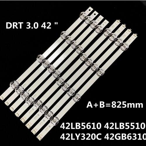 825mm LED strip 8 leds For LG INNOTEK DRT 3.0 42"_A/B TYPE 42LB5610 42LB5510 42LY320C 42GB6310 TV LCD replacement 4sets