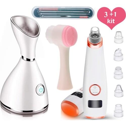 Beauty Nano Face Steamer for Facial Deep Cleaning Home Sauna SPA Warm Mist Moisturizing Blackhead Remover Vacuum Acne Needles
