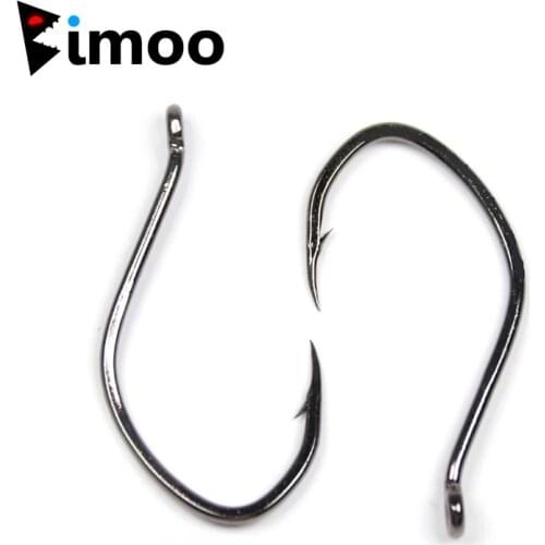 Bimoo 20PCS Sharp Catfish Fishing Hooks High Carbon Steel Barbed Black Nickel Catfish Hook Size 3/0 2/0 1/0 6 8