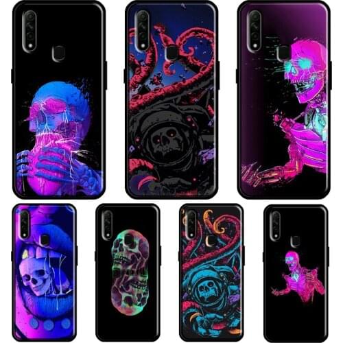 Skull Trippy Octopus For OPPO A15 A1K A3S A5S A52 A72 A91 A83 A93 Find X3 Pro Reno 2 Z A5 A9 A31 A53 2020 Case