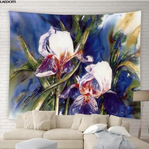 Floral Tapestry Retro Colorful Oil Painting Aesthetics Background Wall Hanging Living Room Big Tablecloth Bedroom Home Decor
