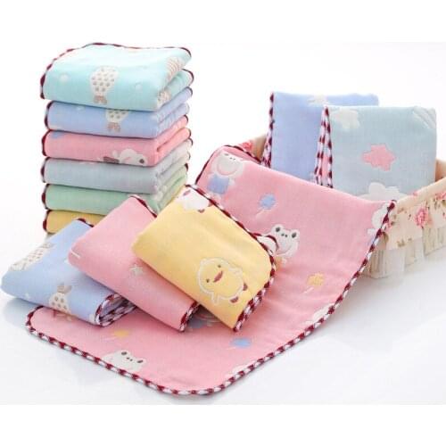 25*50cm Baby Towel 6 Layers Gauze Towel Kid Bath Towels Washcloth Kids Soft Towel Newborn Bath Towel Bathroom Wipe Wash Cloth