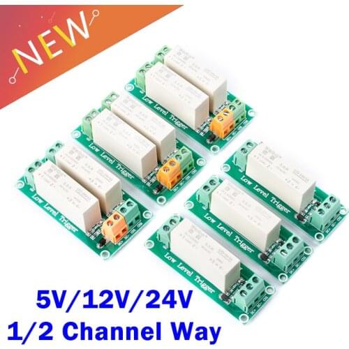 5A 1 2 Channel Way 5V/12V/24V Relay Module Low Level Trigger Solid State Relay DC Control Board DC Single Phase Device