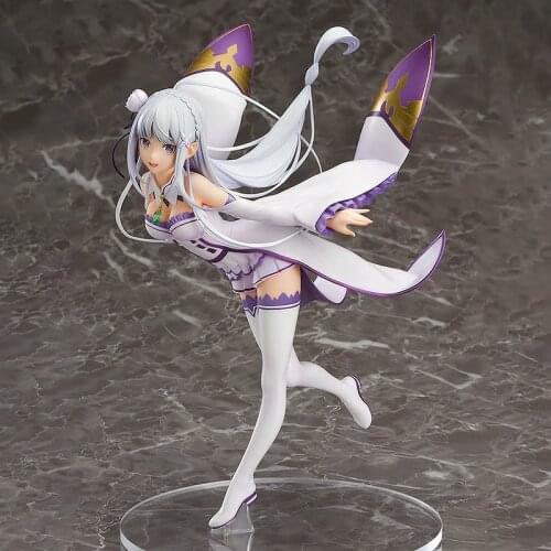 Re Life in a different world from zero Figure 22cm Emilia Anime PVC Action Figure Toy Japan Anime Figure Collectible Model Doll