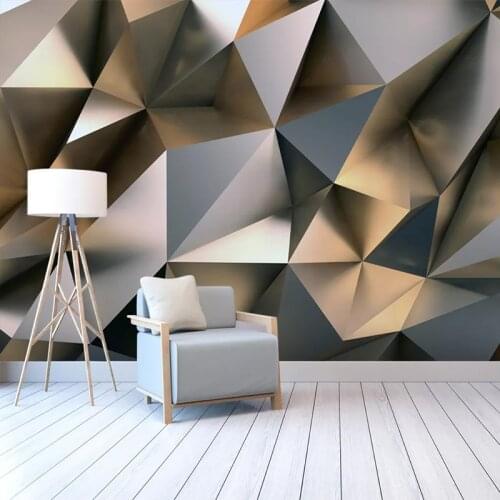 Photo Wallpaper Modern Abstract Golden Geometric Murals Living Room Bedroom Creative Art Wall Paper For Walls 3D Papel De Parede