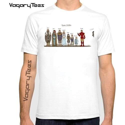 Mens T-Shirt House Stark Family Members tv show cartoon T Shirt Vintage O-Neck Clothes Printed Tees