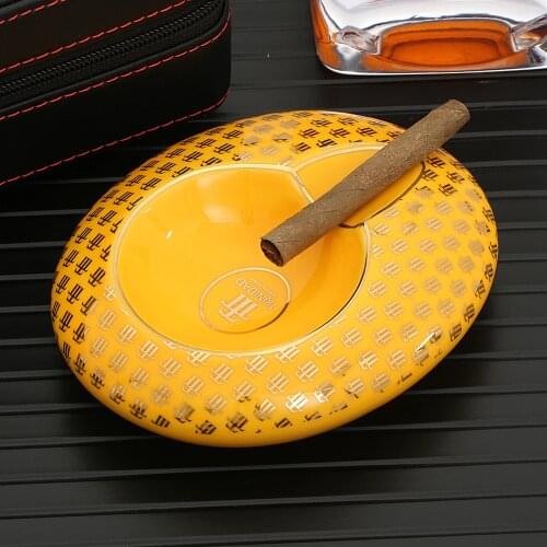 GALINER Mini Ceramic Cigar Ashtray Home Travel Smoking Accessories Pocket Tobacco Ashtrays Pocket Round Ash Tray For Car
