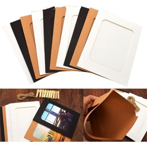 10pcs Combination Wall Photo Frame DIY Hanging Picture Album Art Home Decoration Photo Frame with Rope Clips Wall Decor