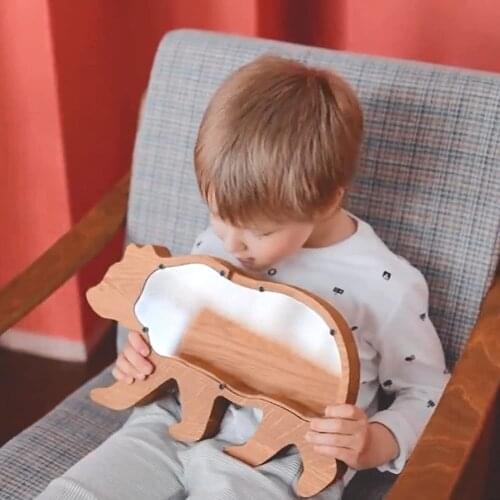 Animal Letter Piggy Bank Adult Money Box Personalized Organic Glass Coin Bank for Kid Montessori Wood Toy Kids Baby Tip Jar