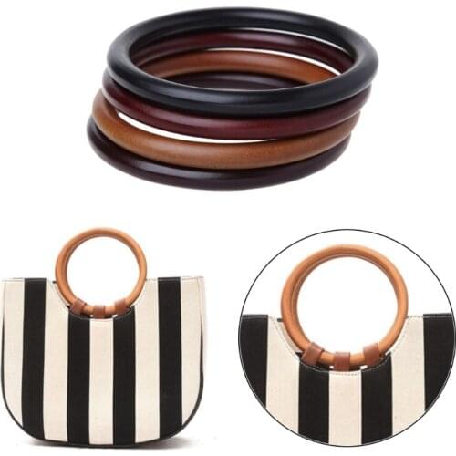 Round Wooden Handle for Handmade Handbag DIY Tote Purse Frame Making Bag Hanger