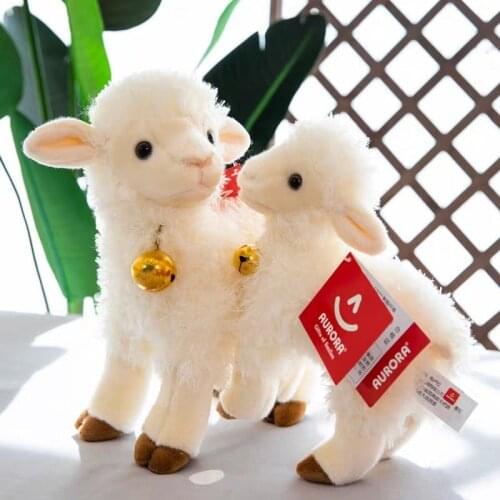 With Toys Sheep Sheep Dolls a Long Silky White Coat Long Plush Lamb Funny Simulation Pet for Children Adult Birthday Gift