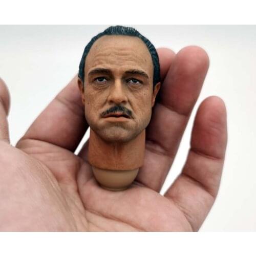 1/6 Scale The Godfather Head Sculpt Marlon Brando Head Carving Model for 12in Action Figure Toy Collection